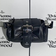 Vintage Bow Sheepskin Saturn Handbag Letter Sheepskin Shoulder Saturn Underarm Bag