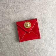 【 日本直送 名牌中古包 】CELINE 賽琳 紅色 星球鈕釦 皮革 零錢包 vintage 古董 old f5dka3