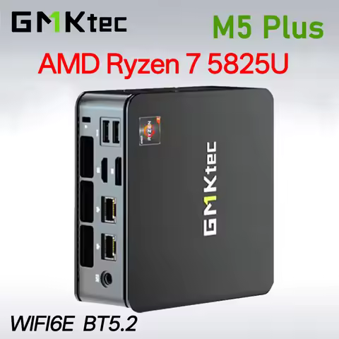 GMKtec M5 Plus Mini PC AMD Ryzen 7 5825U DDR4 3200Mhz M.2 SSD Windows 11 Pro WIFI6 BT5.2 Desktop Off