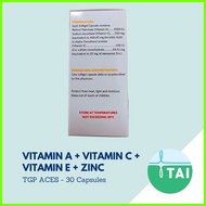 ﹊ ☂ ☇◑ Multivitamins with Ascorbic & Zinc -TGP ACES (CONZACE GENERIC) - 30 capsules