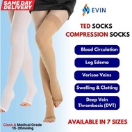 KKM APROVED TRB Medical TED Anti Embolism Compression Socks, deep vein thrombosis stokin berpantang