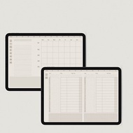 數位 【讀書計畫本-棕色 英文版】自填式 | 多款空白模板 | 送月曆貼紙