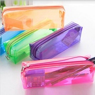 Candy Color Convenient Cute Transparent Pencil Cases Pencil Box Office School Supplies Kids Gift