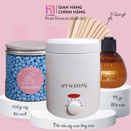 [COVERED NAME] Combo 100gr Green Coconut Wax + Mini HY WAXING Non-Stick Hair Wax Cooking Pot + Pytho