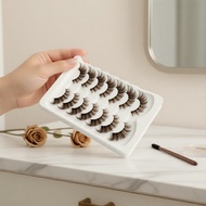Brown 8D Natural Curl Fake Eyelashes 7 Pairs, Soft & Effortless Mango Eye Style