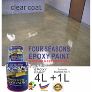 CLEAR EPOXY ( 5L EPOXY FOUR SEASONS ) Paint Epoxy Floor Paint Coating 5 LITER ( Cat Lantai Simen Epoxy mici )