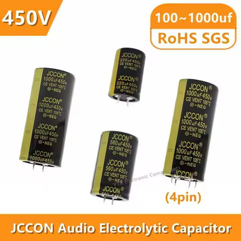 1PCS JCCON 450V 100uf 150uf 180uf 220uf 330uf 470uf 560uf 680uf 820uf 1000uf 25x50 35x50mm Audio Ele