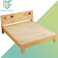 【Luxury】Katil Queen Solid Wood Bed Frame With Headboard Katil Kayu Katil King/Super Single實木床