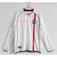 England 2002 Home Long Sleeve Retro Soccer Jersey Football NW8R