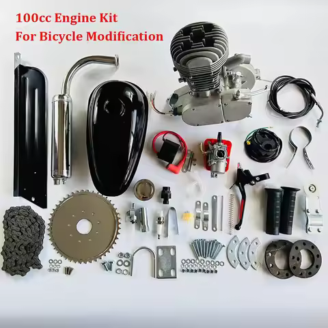 100cc Engine Complete Kit for Bicycle Modification Aluminum 100cc Engine Motor Mountain Bike Electri