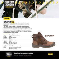 Safety Jogger Safety Shoes DAKAR Brown Middle Cut Men Shoes Work Black Shoes S3 Kasut Keselamatan SI