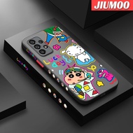 JIUMOO A53ปลอกสำหรับ Samsung 5G A33 5G A73 5G A23 A13 5G M53 5G M23 M33 5G A13 5G เคส A04s ลายการ์ตูนแฟชั่นสีเทียนหน้าด้านเคสโทรศัพท์บางขอบสี่เหลี่ยมปลอกซิลิโคนคลุมทั้งหมดป้องกันเลนส์กล้องเคสกันกระแทก