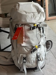 全新The North Face北面35L+5L登山包 雙肩背包 淺灰色 全新帶吊牌