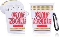Besoar Cup Noodles for Airpod 1/2 Case, Cartoon Cute Fashion Cool Soft Silicone 3D Design Cover for 