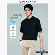 GIORDANO Men Polo Shirts Cooling Sun Protection Polo Shirts Short Raglan Sleeve Fashionable Casual P