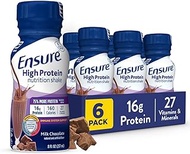 Ensure High Protein Nutritional Shake with 16g of High-Quality Protein, Ready-to-Drink Meal Replacement Shakes, Low Fat, Milk Chocolate, 8 fl oz, 6 Count