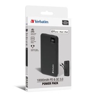 (原裝行貨,實體門市) Verbatim | 10000mAh PD 3.0 和 QC 3.0 流動充電池 (連嵌入式充電線) 66972