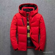 2025 Men's Winter Warm Solid Color Hooded Down Jacket Men Thick Parker Coat Jacket H1AU