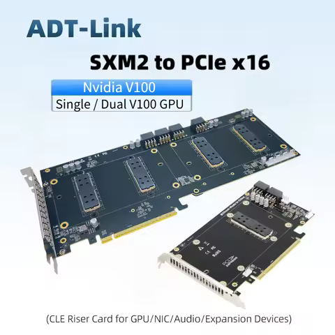 SXM2 To PCIe X16 For NVIDIA V100 SXM2 Dual V100 GPU PCIe 3.0 X16 To X8 Split Card 300GB/s NVLink 2.0