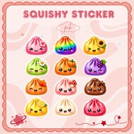 100pcs Cute Squishy Dumpling Sticker