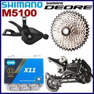 Shimano Deore M5100 Groupset 1x11 Speed MTB M5100 Shifer Rear Derailleur Cassette Sunshine 11-46T KMC X11 Chain Bicycle Original Shimano