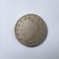 979 - koin Amerika 5 cents "Liberty Nickel" 1907