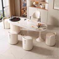 Balcony Style Board Reception Modern Household Tea Coffee Table Table Chair Cream Beauty Salon Combi