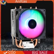 RGB CPU Cooler 2 Heat Pipe 9cm CPU Cooler Fan Computer Accessories for INTEL AMD