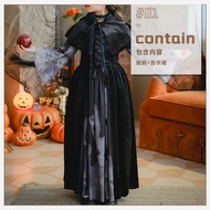 Halloween Childrens Costume Performance Costume Skeleton Childrens Costume Girls Long Dress Witch Va