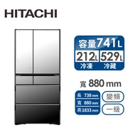 HITACHI 741公升白金觸媒ECO六門超變頻冰箱 RZXC740KJX(琉璃鏡)