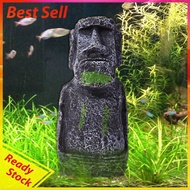 Fish Tank Landscaping Artificial Easter Island Statue Decoration(Small)