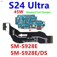 45W USB Charger Board Dock Connector พอร์ตชาร์จสําหรับ Samsung Galaxy S24 Plus Ultra FE S24 + SM-S92