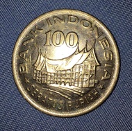 UANG LOGAM 100 RUPIAH RUMAH MINANG WAYANG TAHUN 1978
