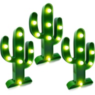 Extra Large - 3 Pack LED Cactus Light Cinco de Mayo Decorations 10 x 5.5 Inch Cactus Decor Mexican F