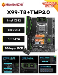 HUANANZHI X99 T8+TPM2.0 Motherboard LGA2011-3 Xeon E5 V3 V4 8*DDR3 ECC Non-ECC M.2 NVMe M.2 WiFi