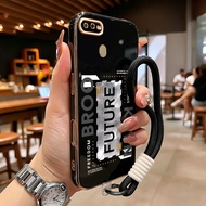 Casing hp For OPPO A7 A5s A12 A12s A11K Case Trendy men's clothing brands Kasing Gold-plated edges C