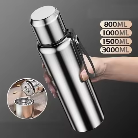 316 Stainless Steel Insulated Thermos Bottle 0.8L /1L Outdoor Travel Coffee Mugs Thermal Vaccum Wate