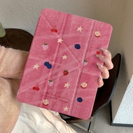 [Good Luck] Graffiti Fruit Apple ipad11 Tablet Case air7/6 Protective Case pro with Pen Slot air5/4 