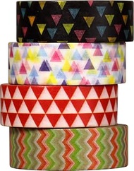 WRC W02-MK-T1010 Masking Tape, Width 0.6 inches (15 mm) x 23.4 ft (7 m), Set of 4 Rolls