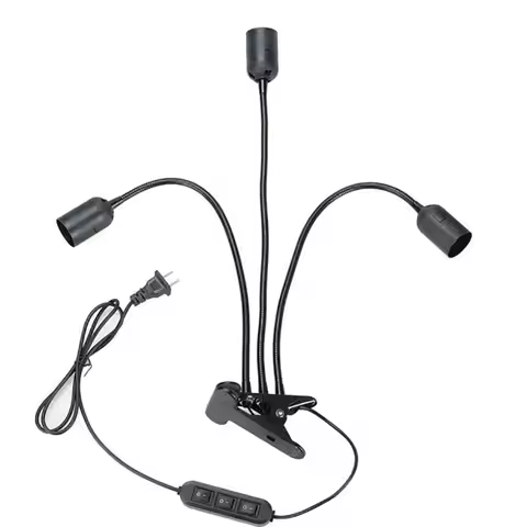 360 Degrees Flexible Desk Lamp Holder 3 Heads E27 Base Light Socket Gooseneck 1.8M Cable With On Off