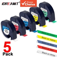 Letratag 5-Pack  91335 Label Tape Refills 91331– 91201 Compatible With Dymo LT100H LT100T LT200B, 1/