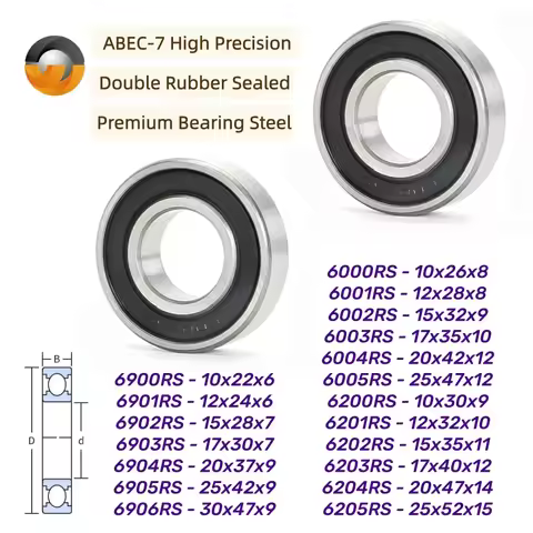 5pcs 6002RS Bearing 15x32x9mm High Quality Deep Groove Ball Bearing 608 6000 6001 6200 6201 6706 680