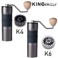 Kingrinder K6 เครื่องบดกาแฟแบบแมนนวลโรงสีแบบพกพา 420สแตนเลส 48 มม. เสี้ยนชุบไทเทเนียม