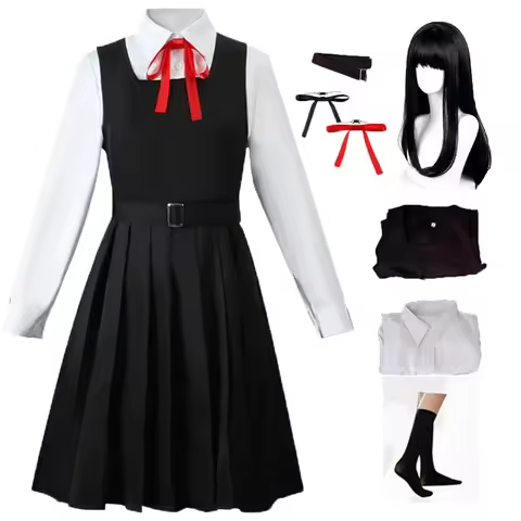 Anime Mitaka Asa Cosplay Costume JK Uniform Dress Shirt Tie Wig Neck Ring Anime Cosplay Uniform Hall