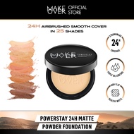 MAKE OVER Powerstay 24H Matte Powder Foundation -  Bedak Padat High Coverage Ringan Bedak Compact Wa