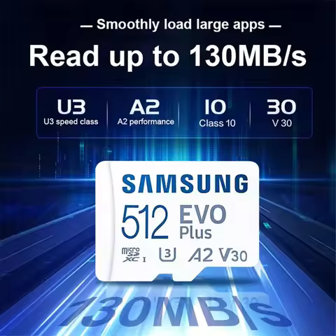 New SAMSUNG 160MB/s high-speed 64gb 128gb 256gb 512GB TF(MicroSD) EVO Plus 4K U3 V30 A2 Read console