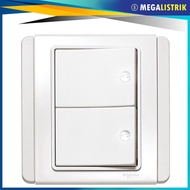 SCHNEIDER DOUBLE SWITCH 2 GANG 1 WAY NEO WHITE HORIZONTAL SERIES/