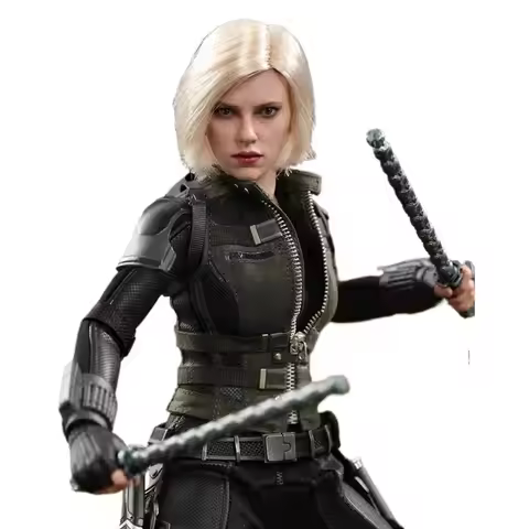 Cosplay 1/1 Superhero Black Widow Natasha Metal Baton Stick Weapons Costume Fancy Dress Party Anime