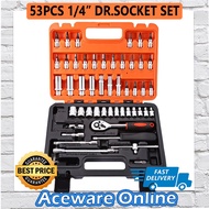 53 Pcs 1/4inch Set Combination Chrome Vanadium Steel Tools With Heavy Duty Case (CR-V) SET SEPANA SO