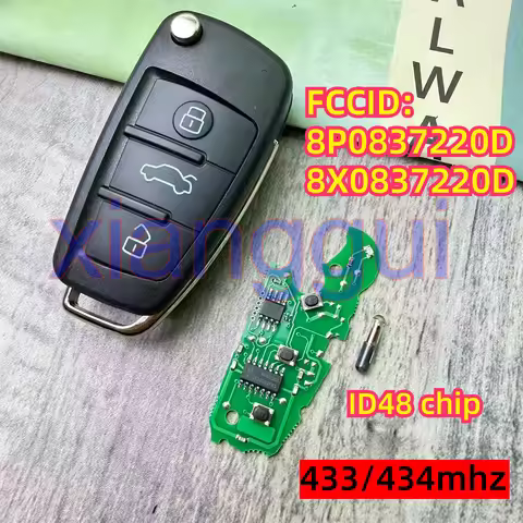 8X0837220D 8P0837220D 433/434MHZ Car Key Remote Key Shell for Audi Q7 B7 Q3 A3 TT A2 A8 A6 A6L A4 S5